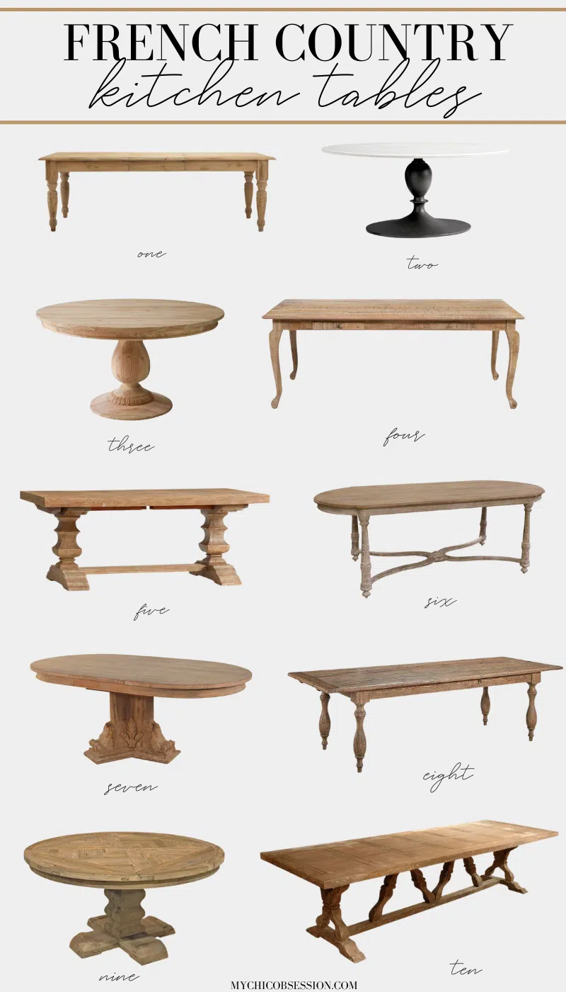 French Country Kitchen Tables