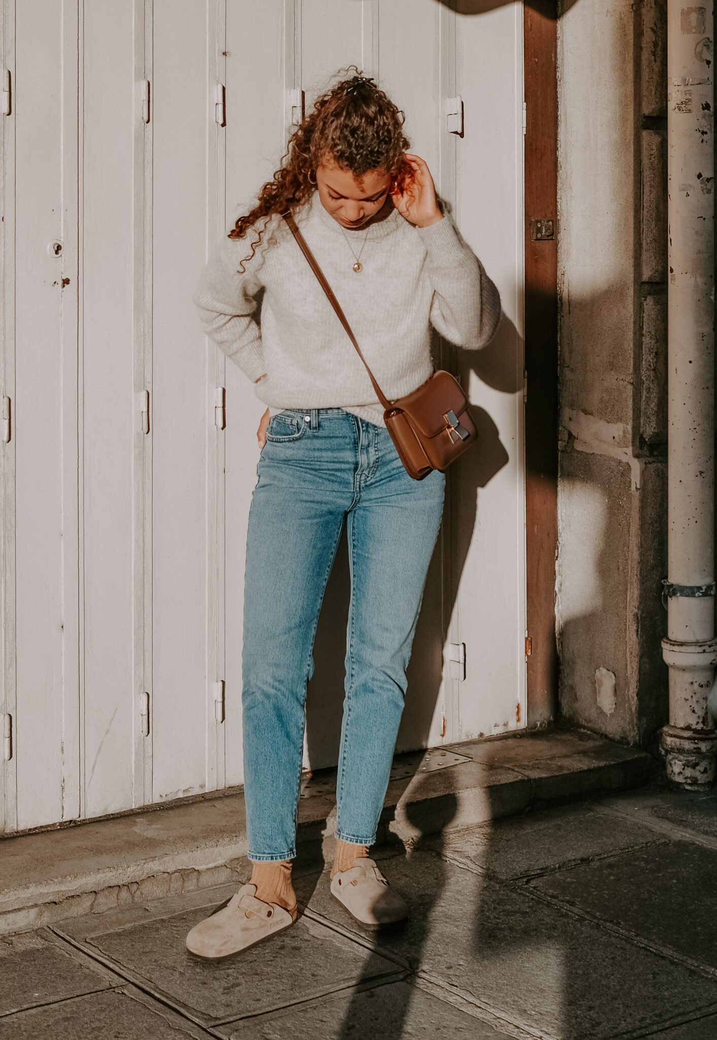 birkenstock boston clog fall outfit