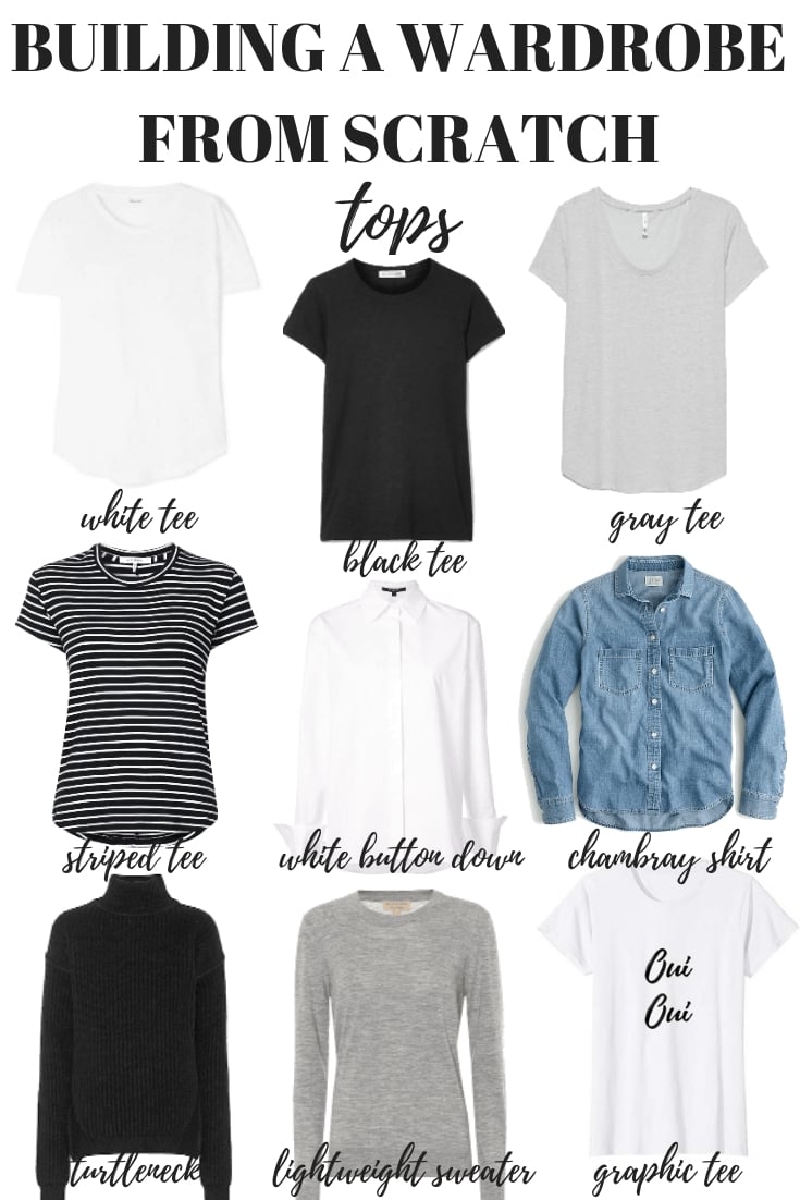 Here's how to build a wardrobe from scratch starting with your tops. Your capsule minimalist wardrobe is just one step away!