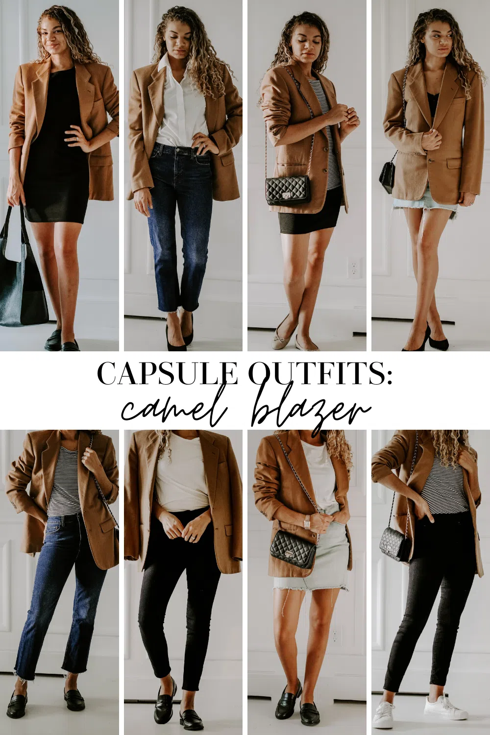 capsule outfits camel blazer
