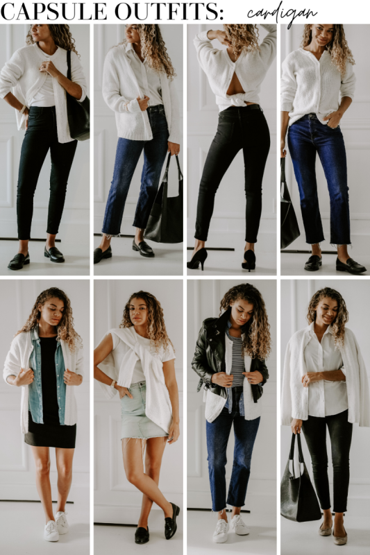 capsule outfits cardigan