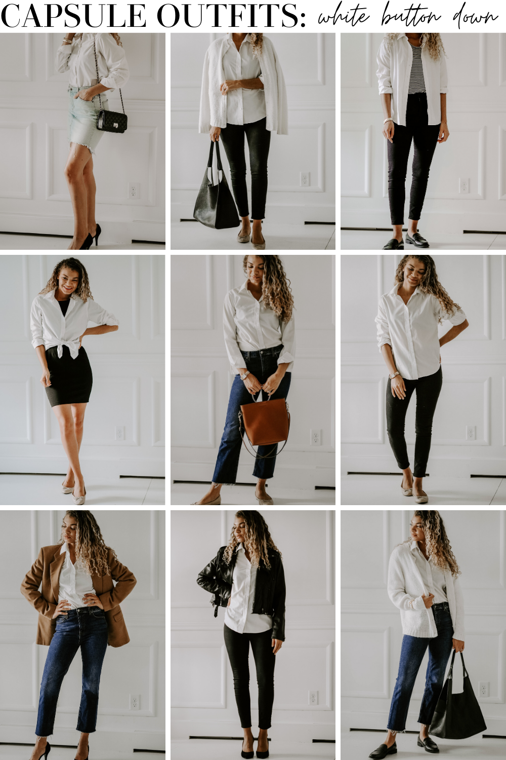 capsule outfits white button down