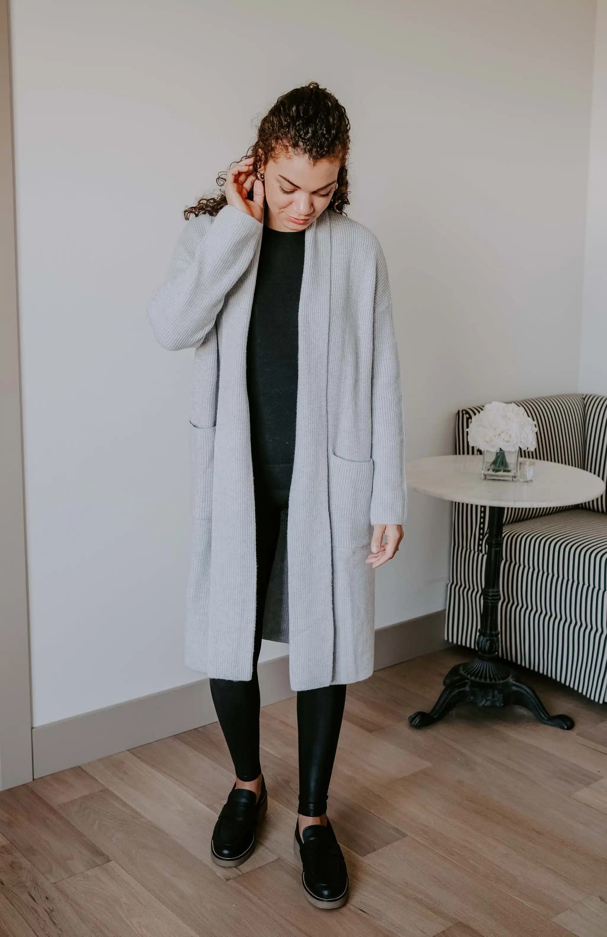 duster cardigan fall outfit