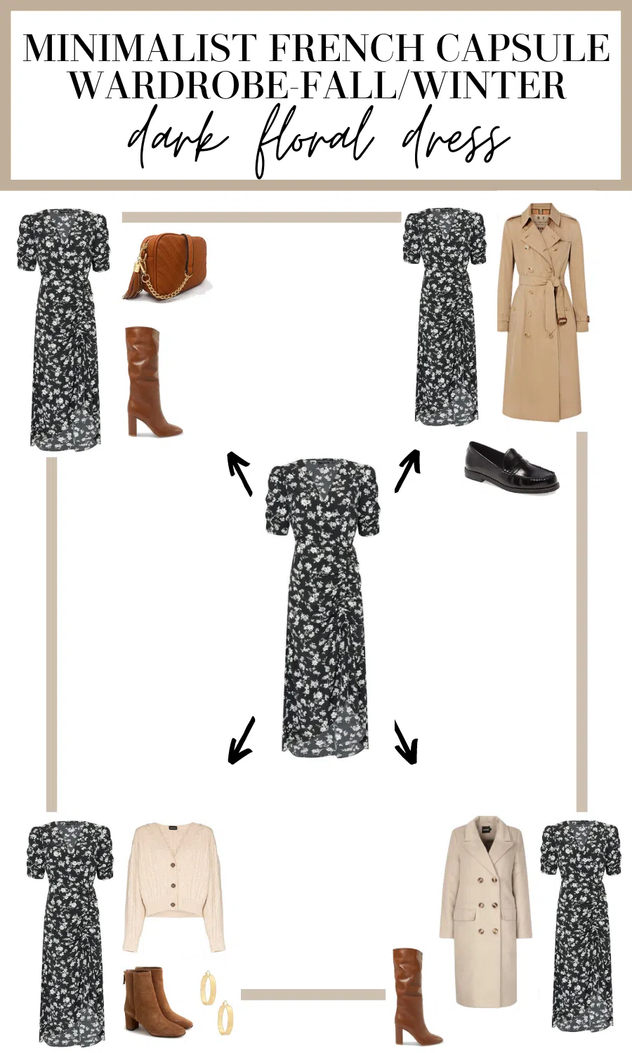 dark floral dress outfit ideas