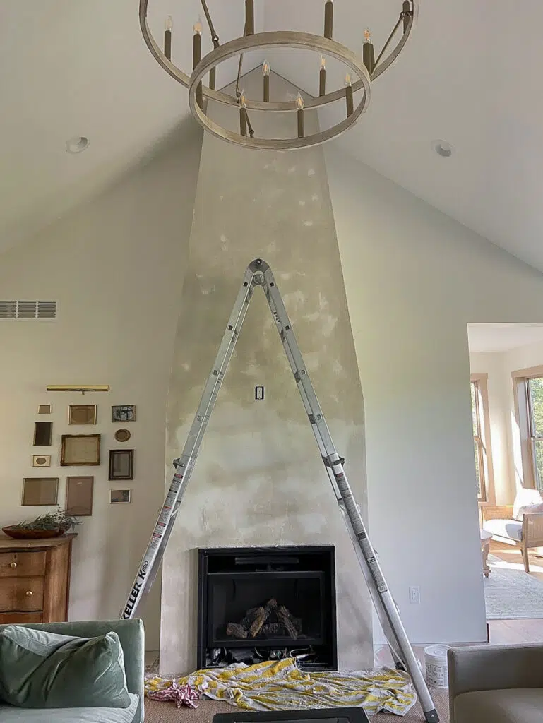 diy plaster tapered fireplace 