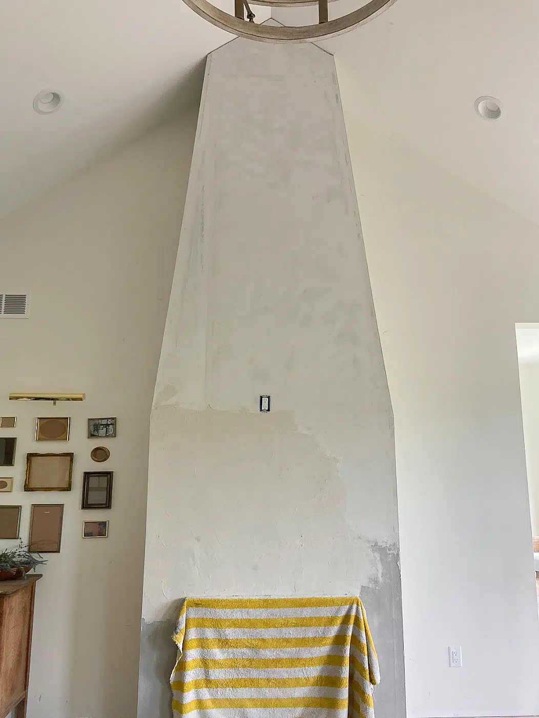 plaster of paris tapered fireplace
