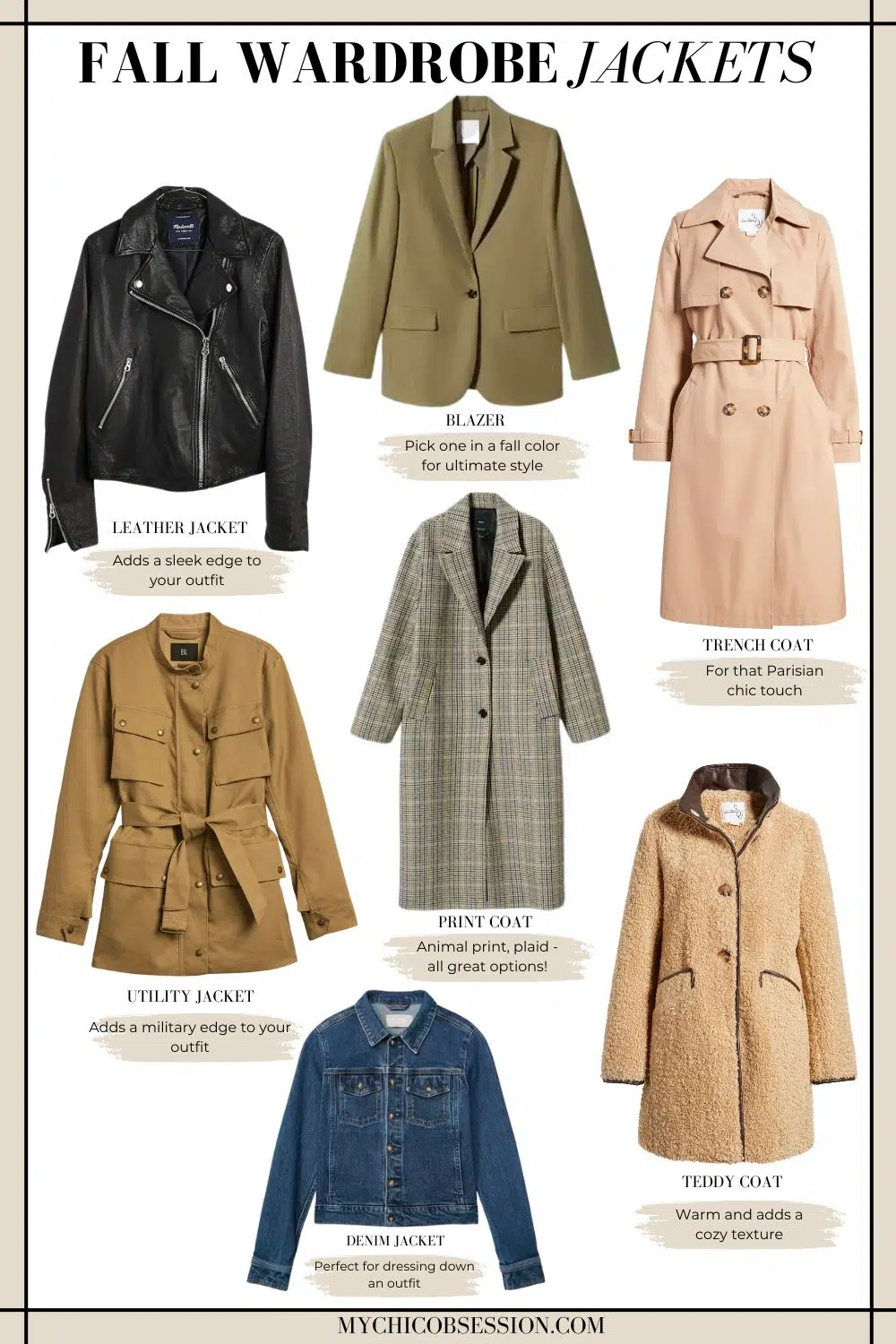 fall wardrobe checklist - jackets