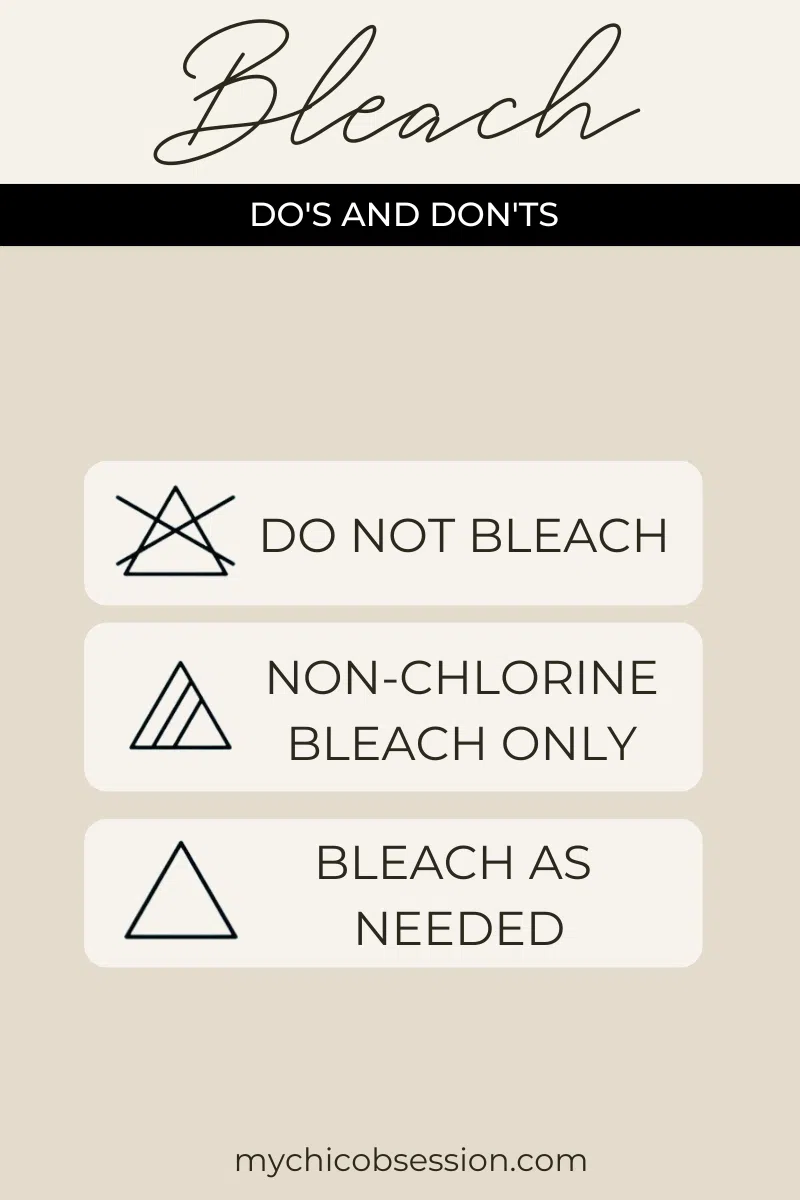 how to bleach clothes symbols