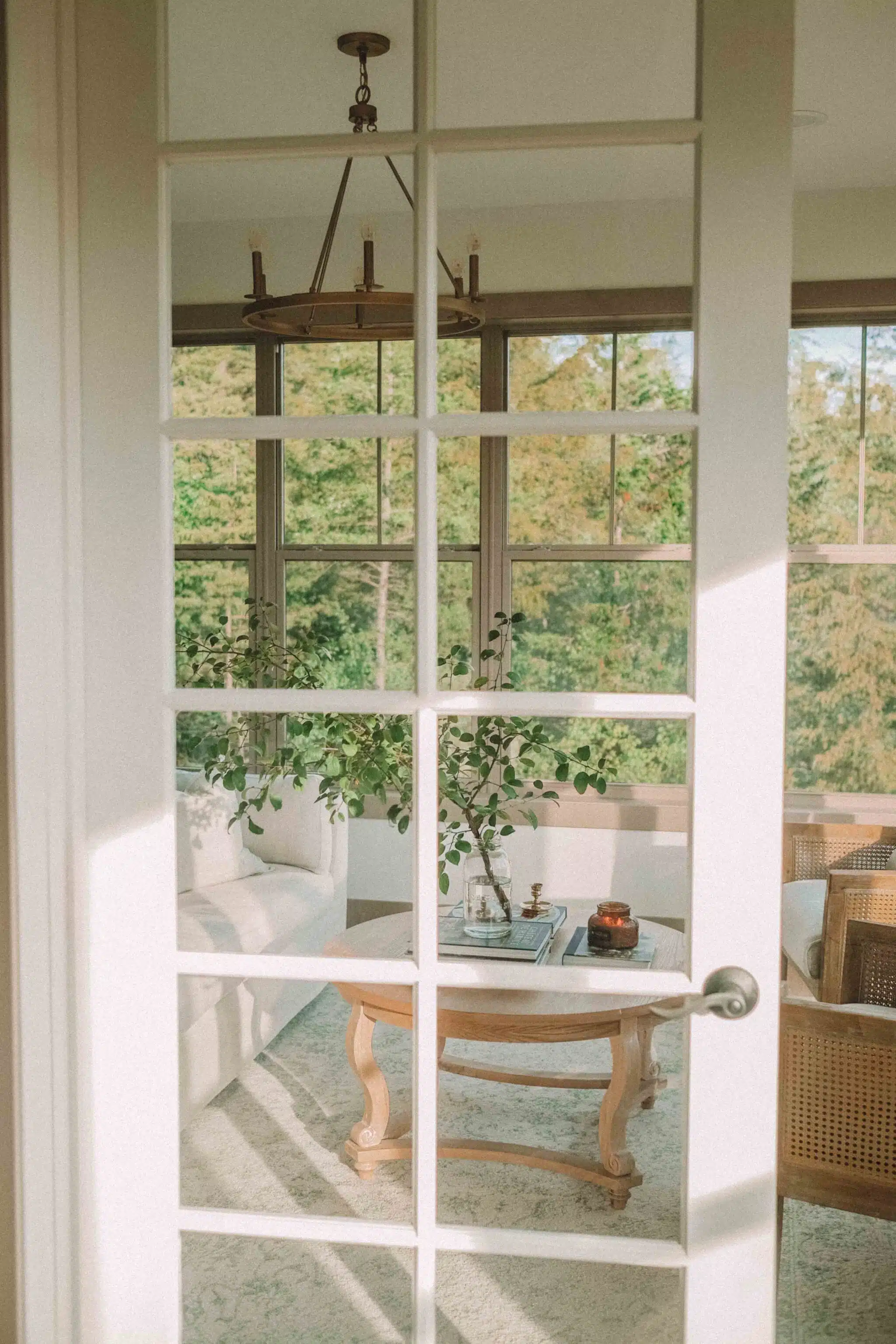 french doors leading to sunroom