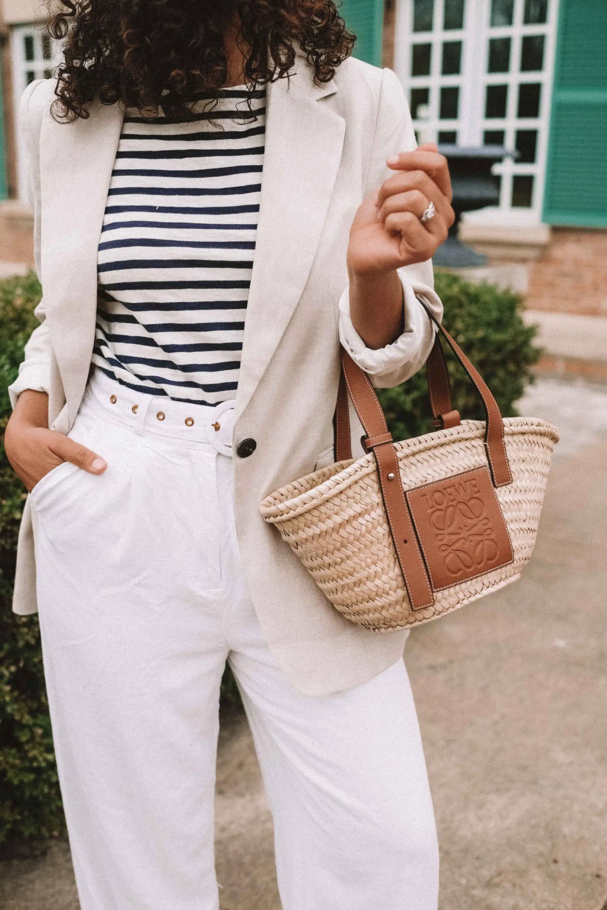 white linen pants outfit