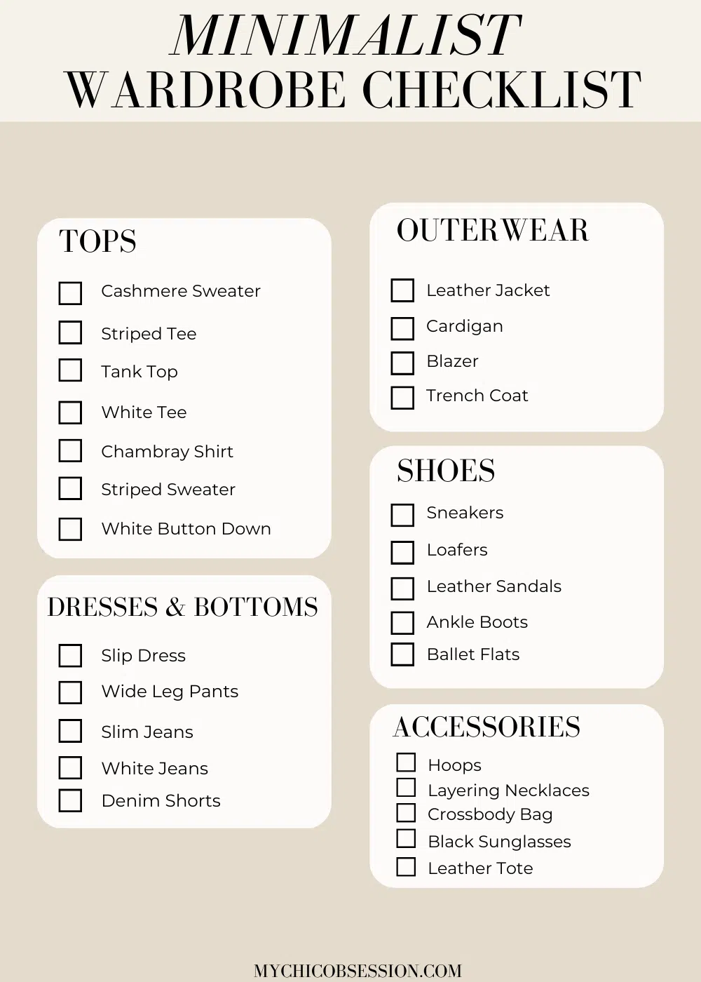 minimalist wardrobe checklist 2