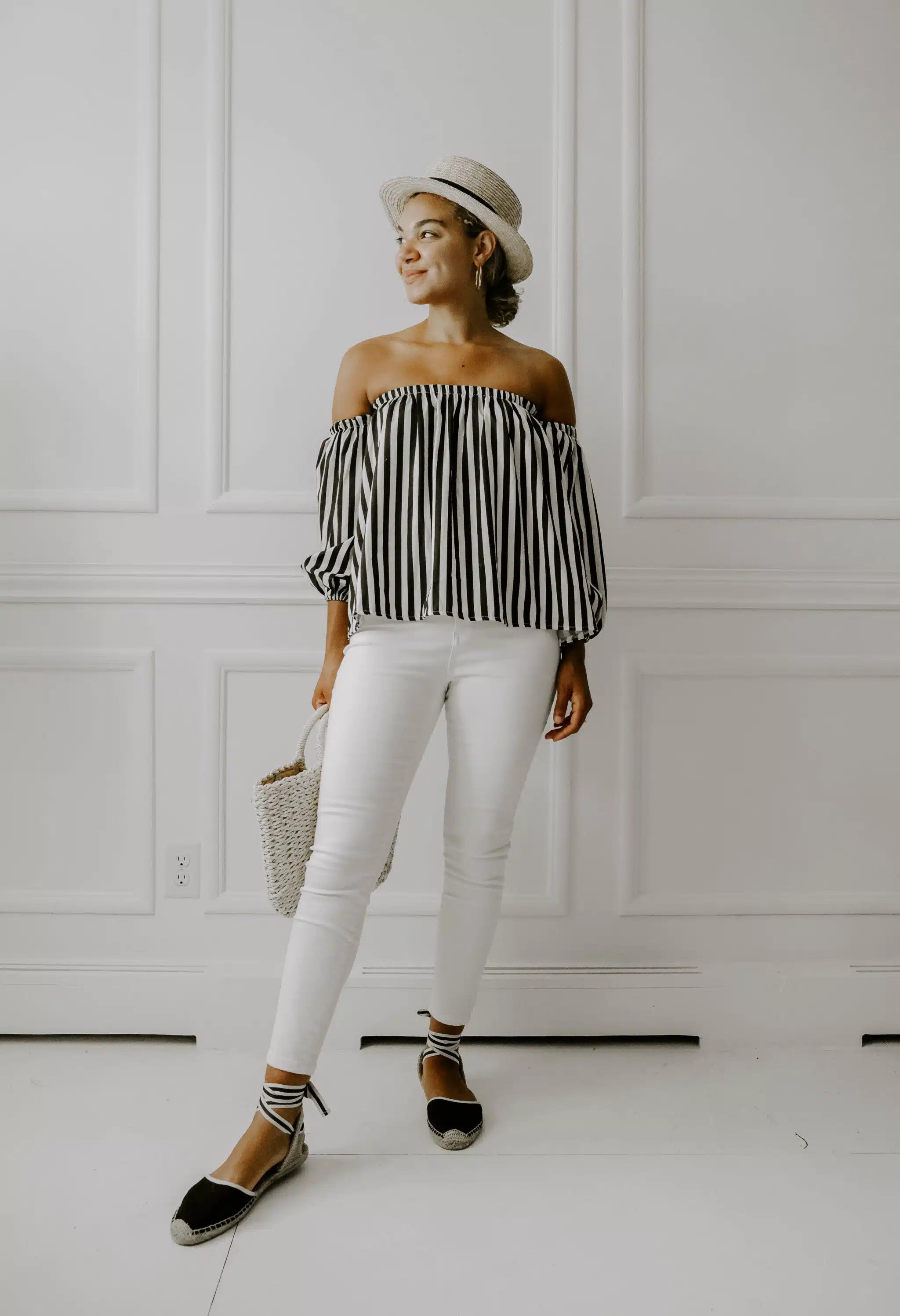 off the shoulder top summer outfit