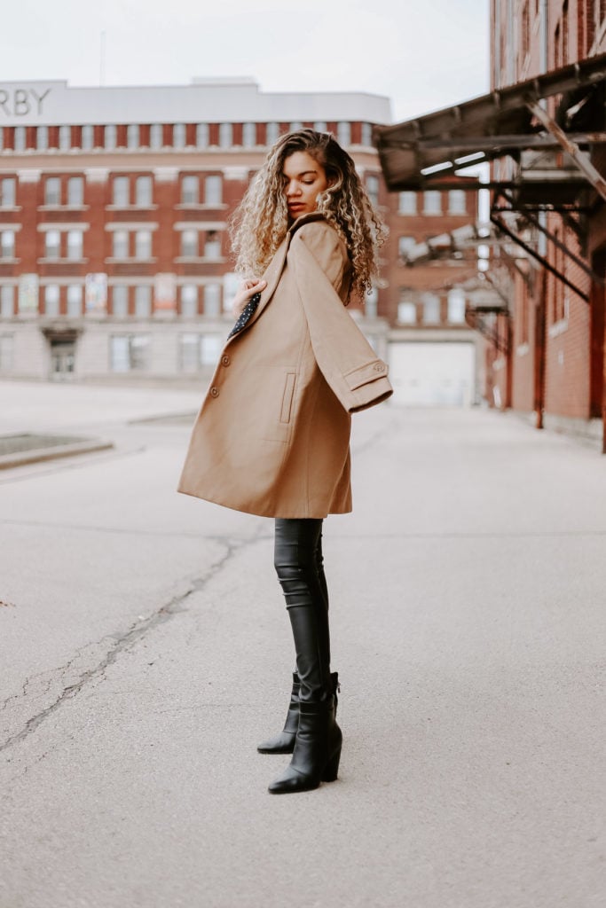 camel coat outfit 