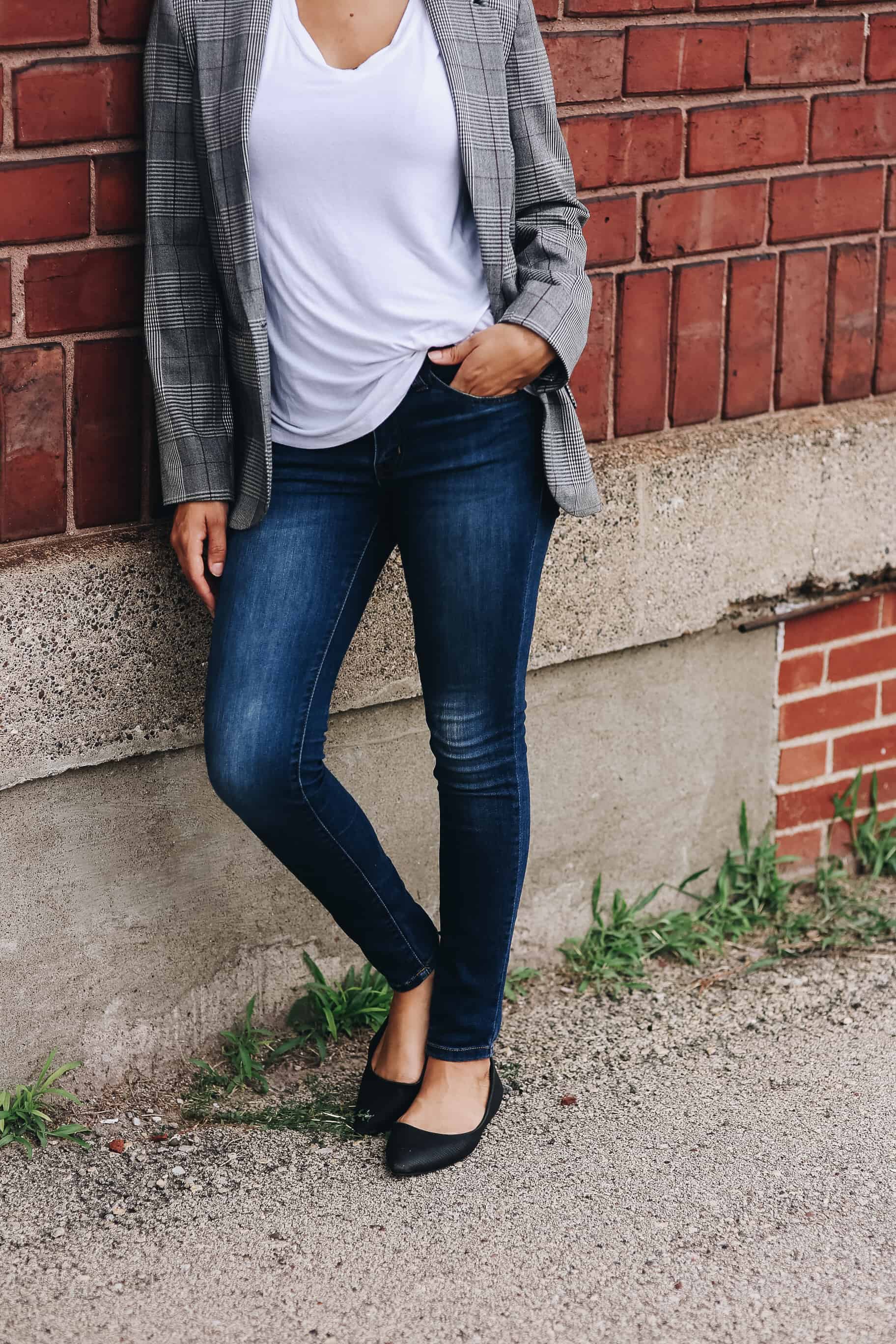 elevate a simple tee and jeans outfit