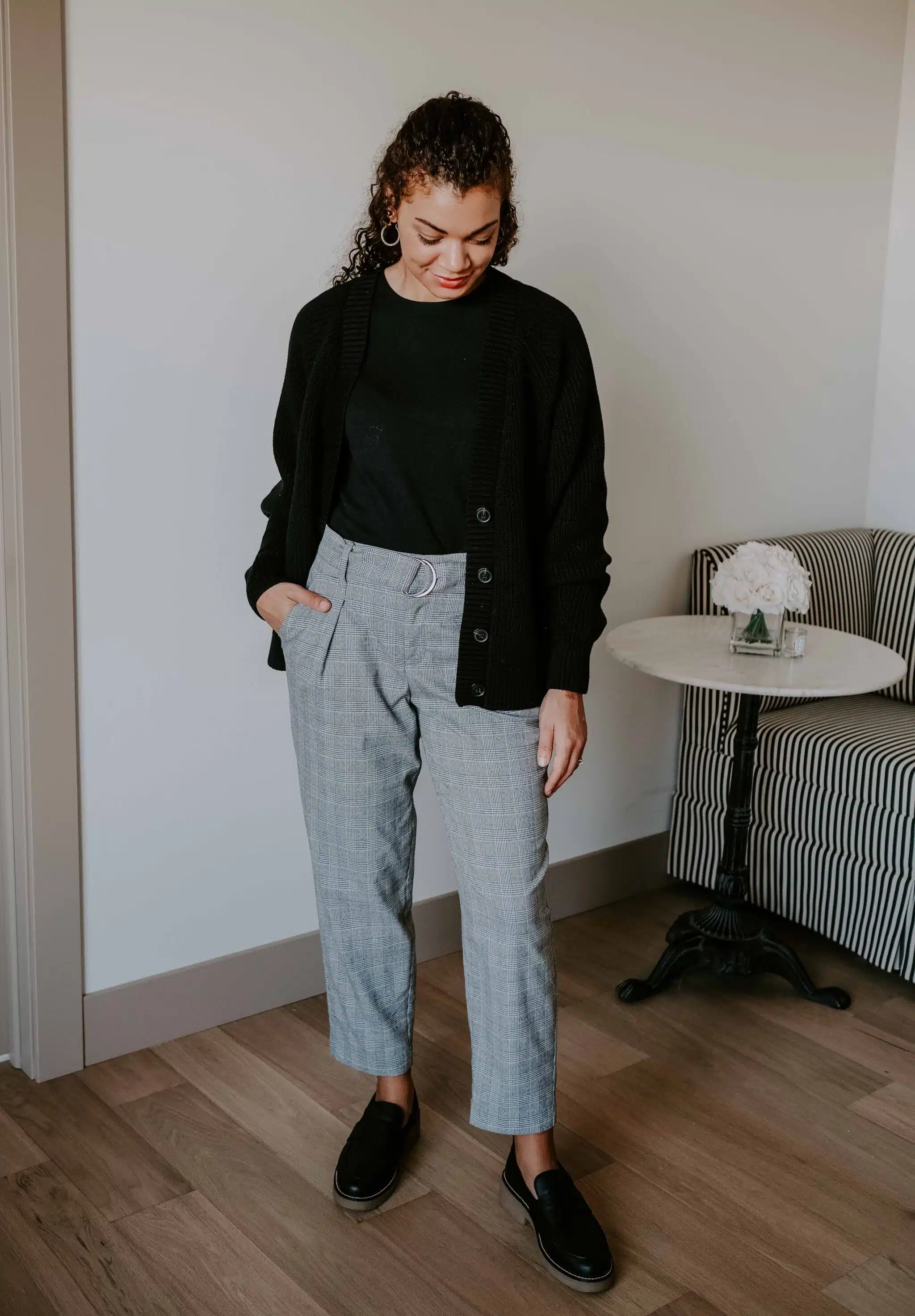 plaid pants fall outfit