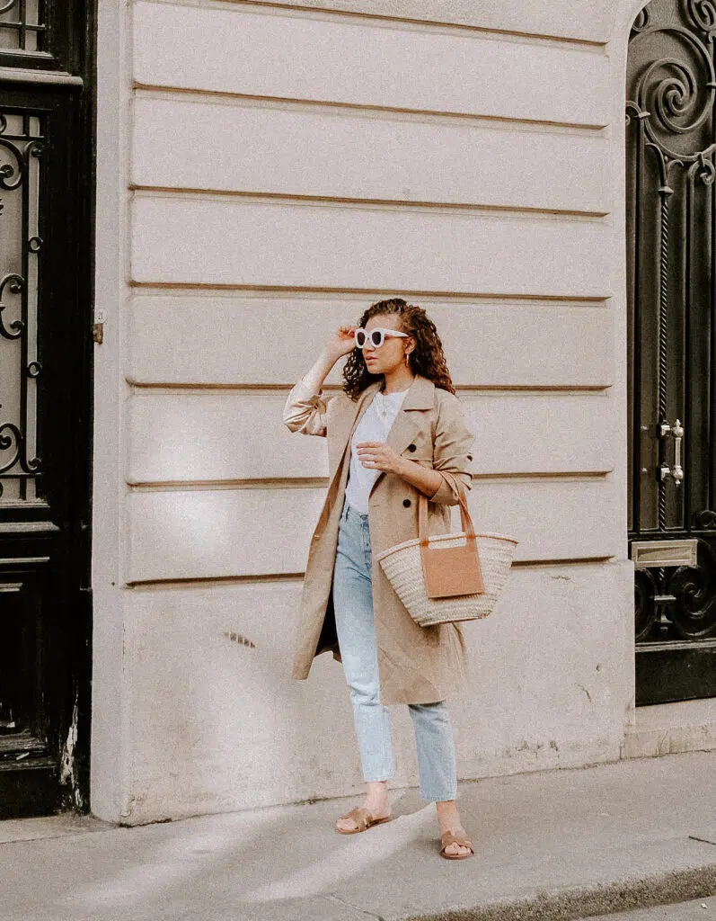 trench coat outfit in Paris