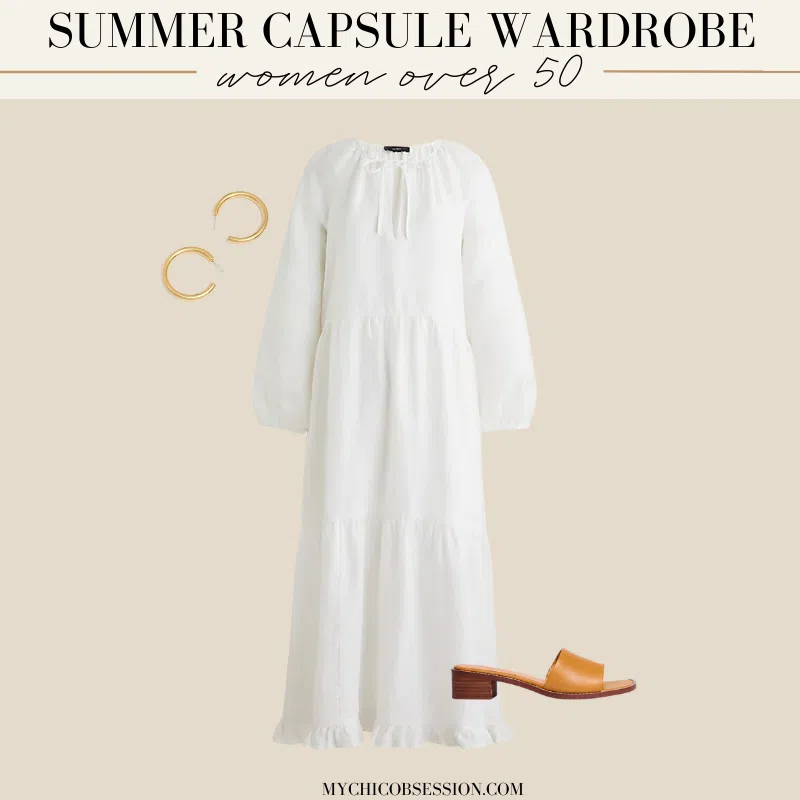 summer capsule wardrobe women over 50 outfit dress
