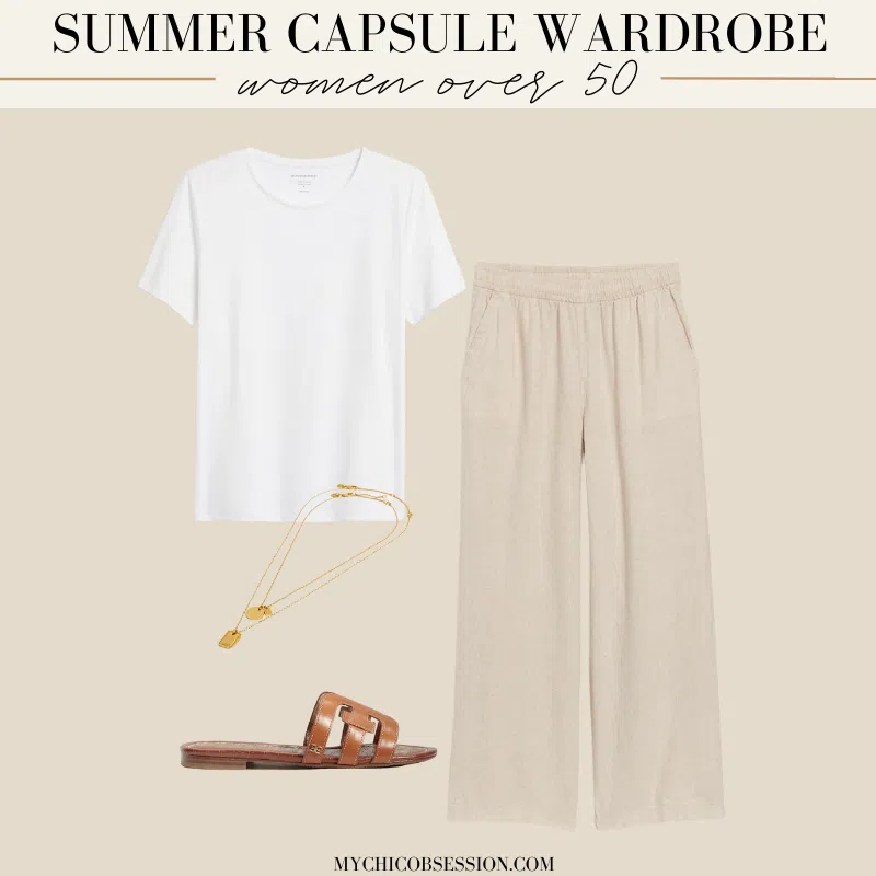 summer capsule wardrobe women over 50 outfit