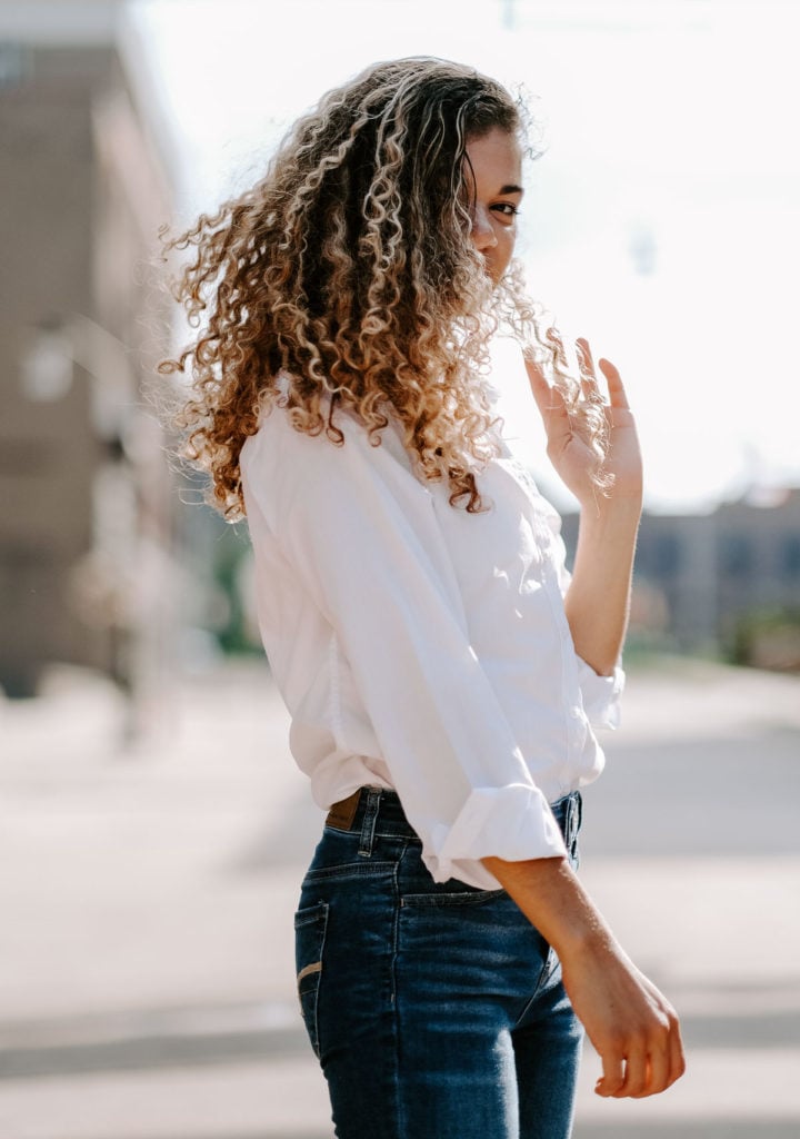white button down outfit for a french girl starter wardrobe