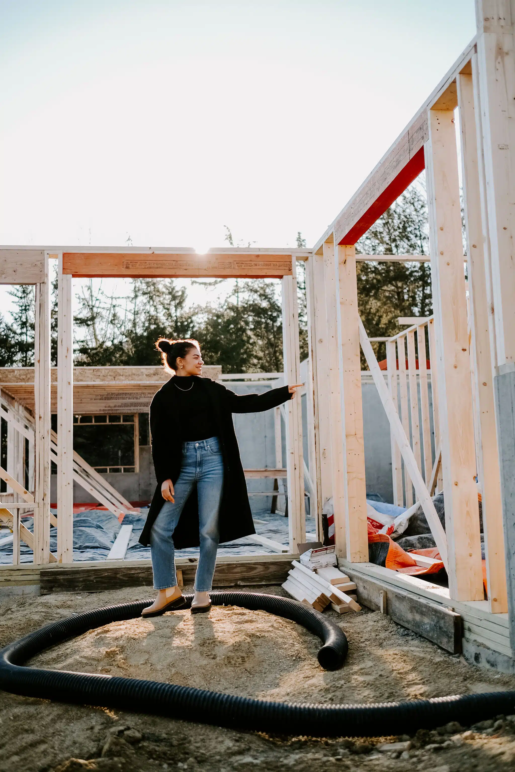 basement framing custom home build