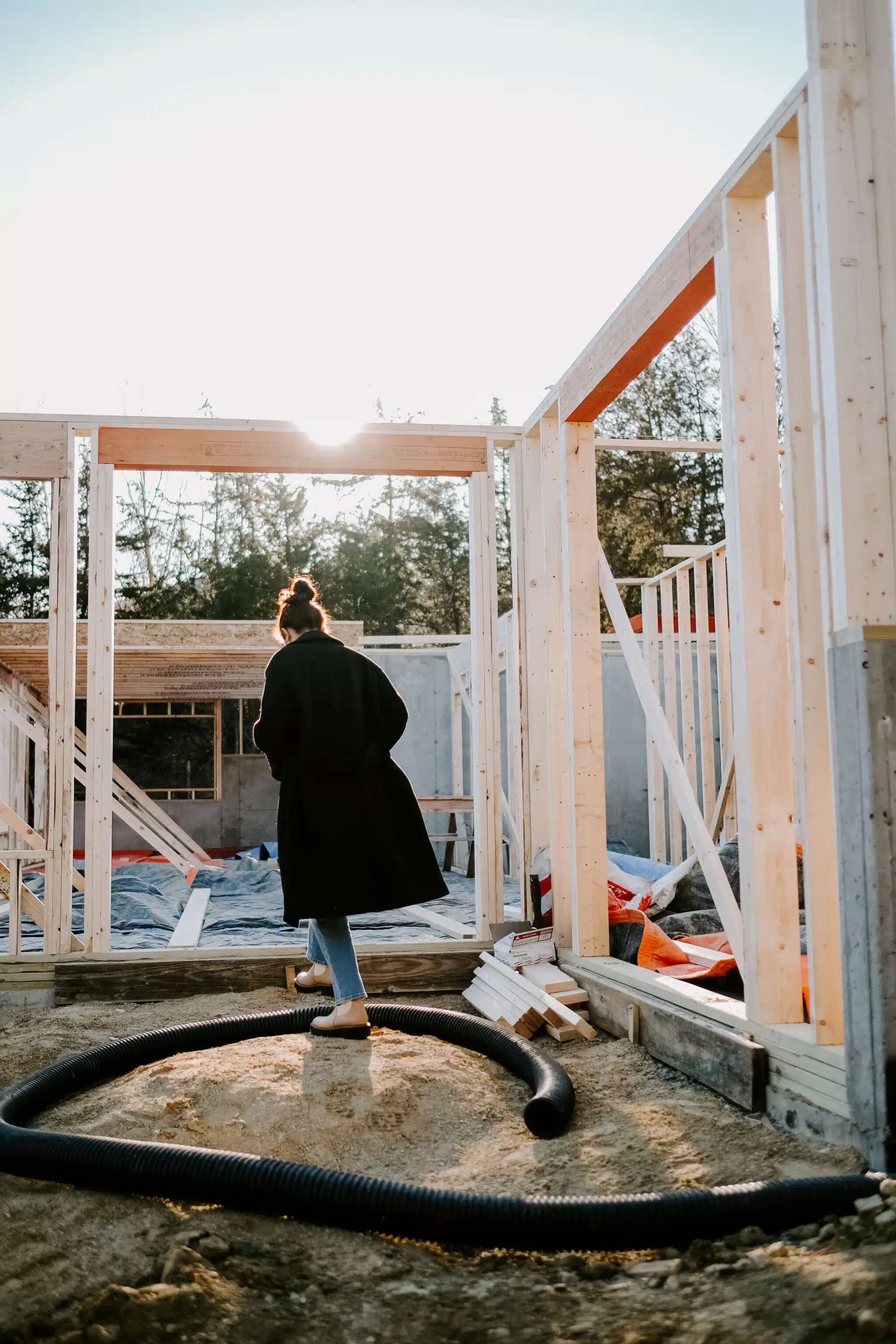 basement framing custom home build