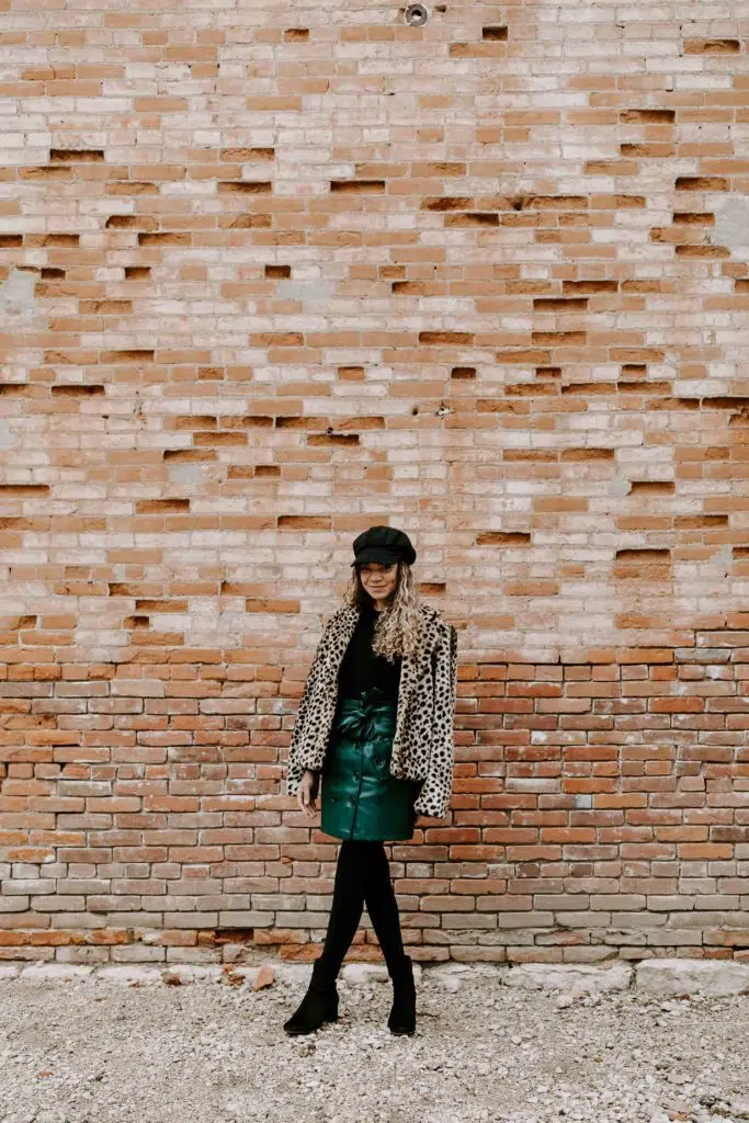 cheetah faux fur coat outfit