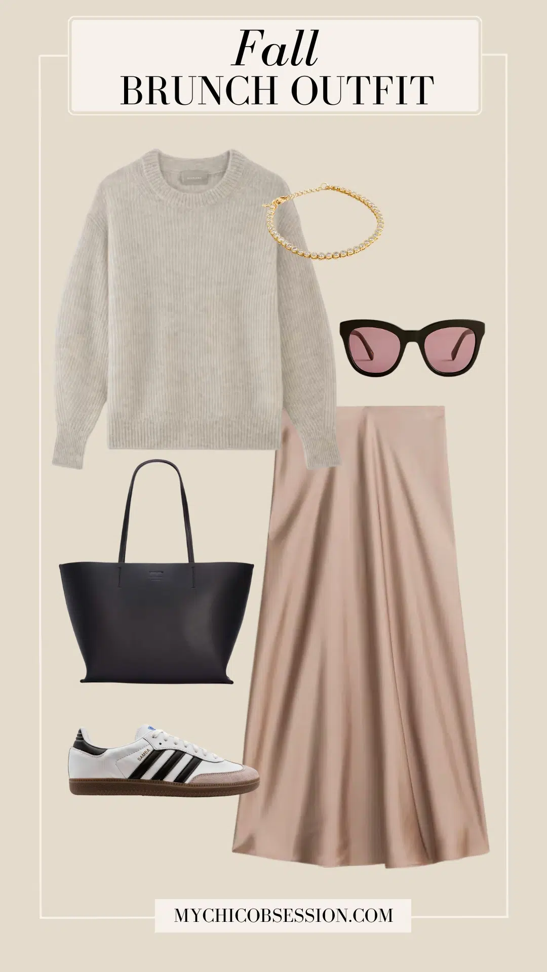 slip skirt fall brunch outfit idea