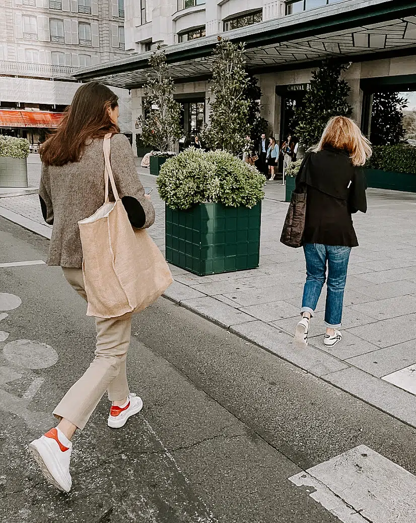 sneakers with blazers in paris