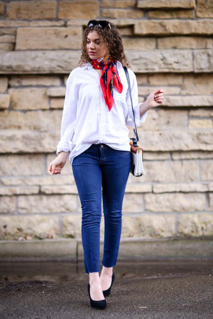 white button down