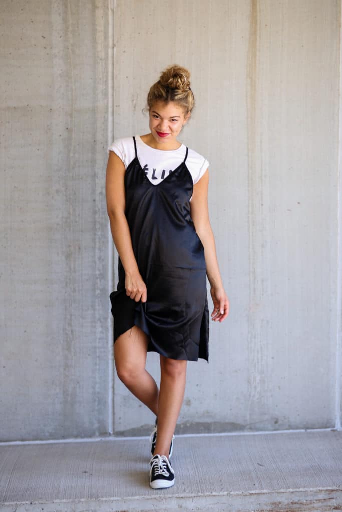 slip dress outfit