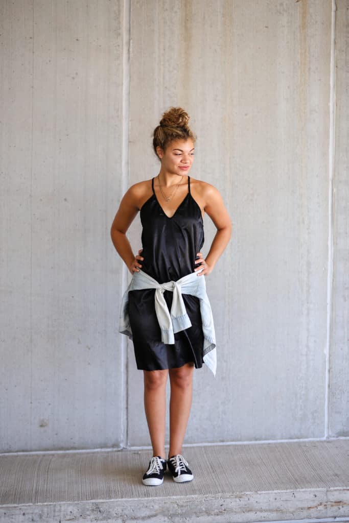 slip dress outfit