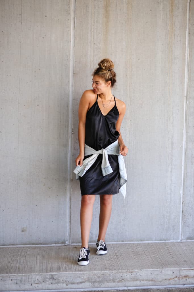 slip dress outfit