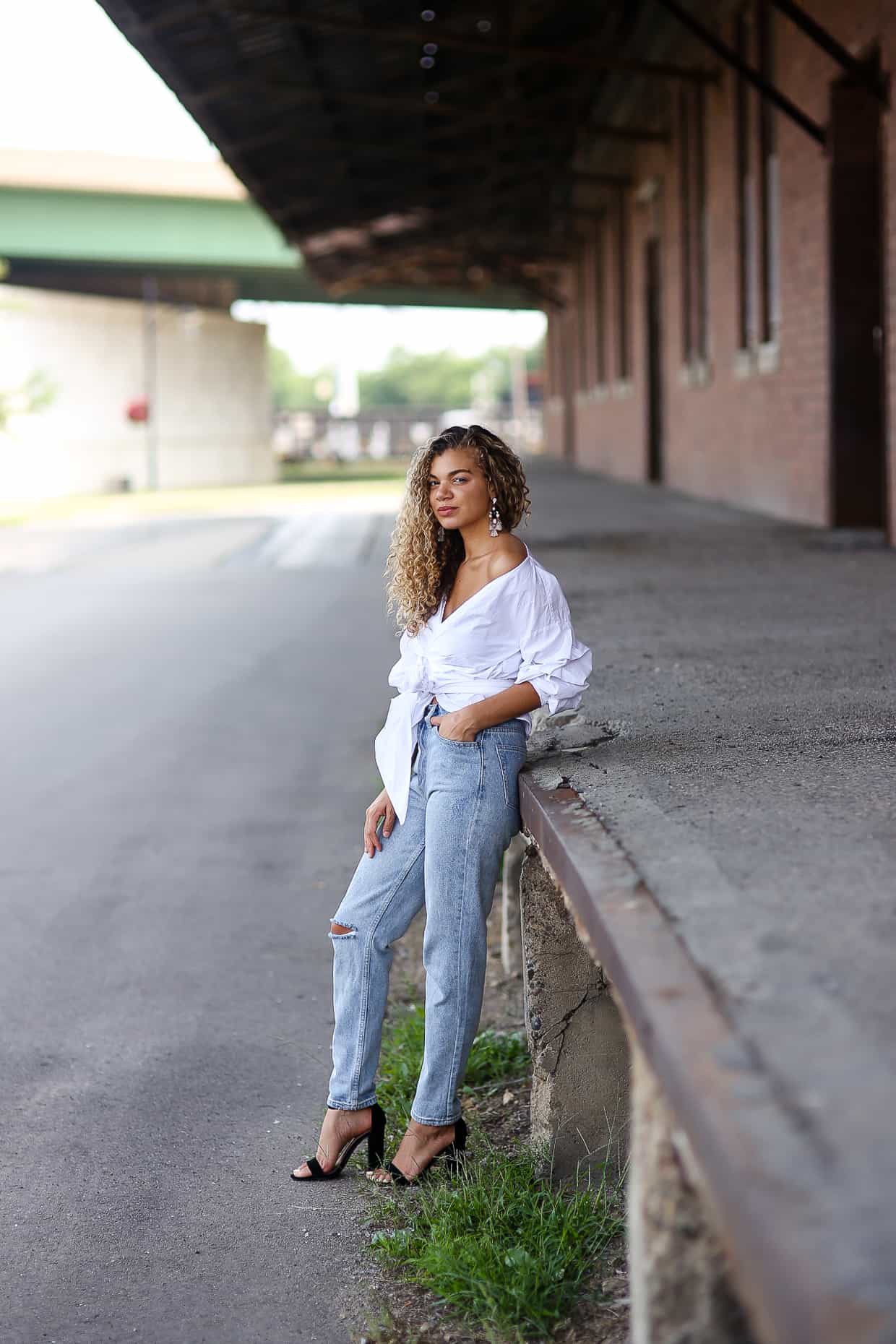 white wrap top