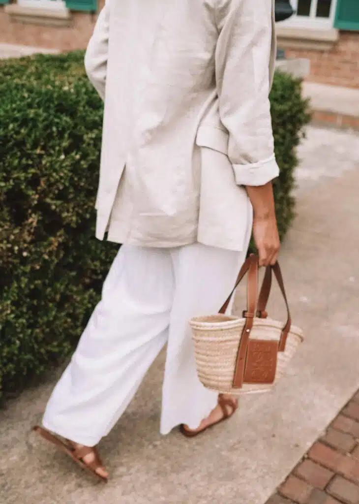 white linen pants outfit