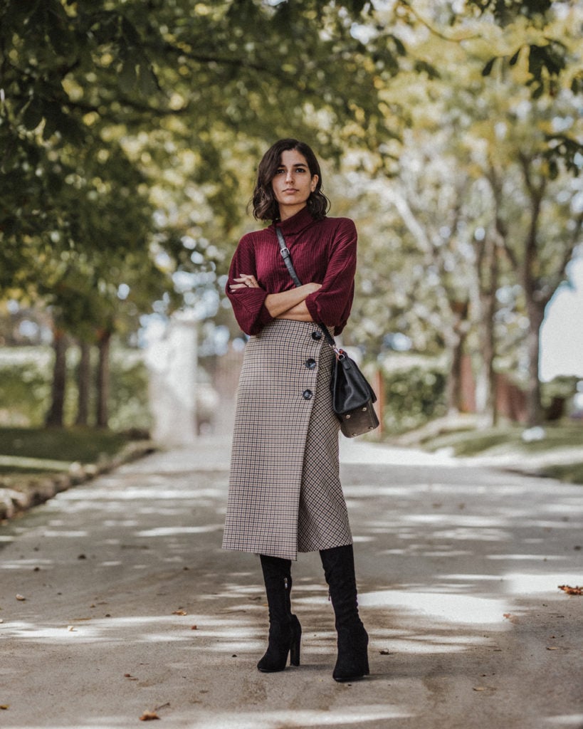 midi skirt fall outfit