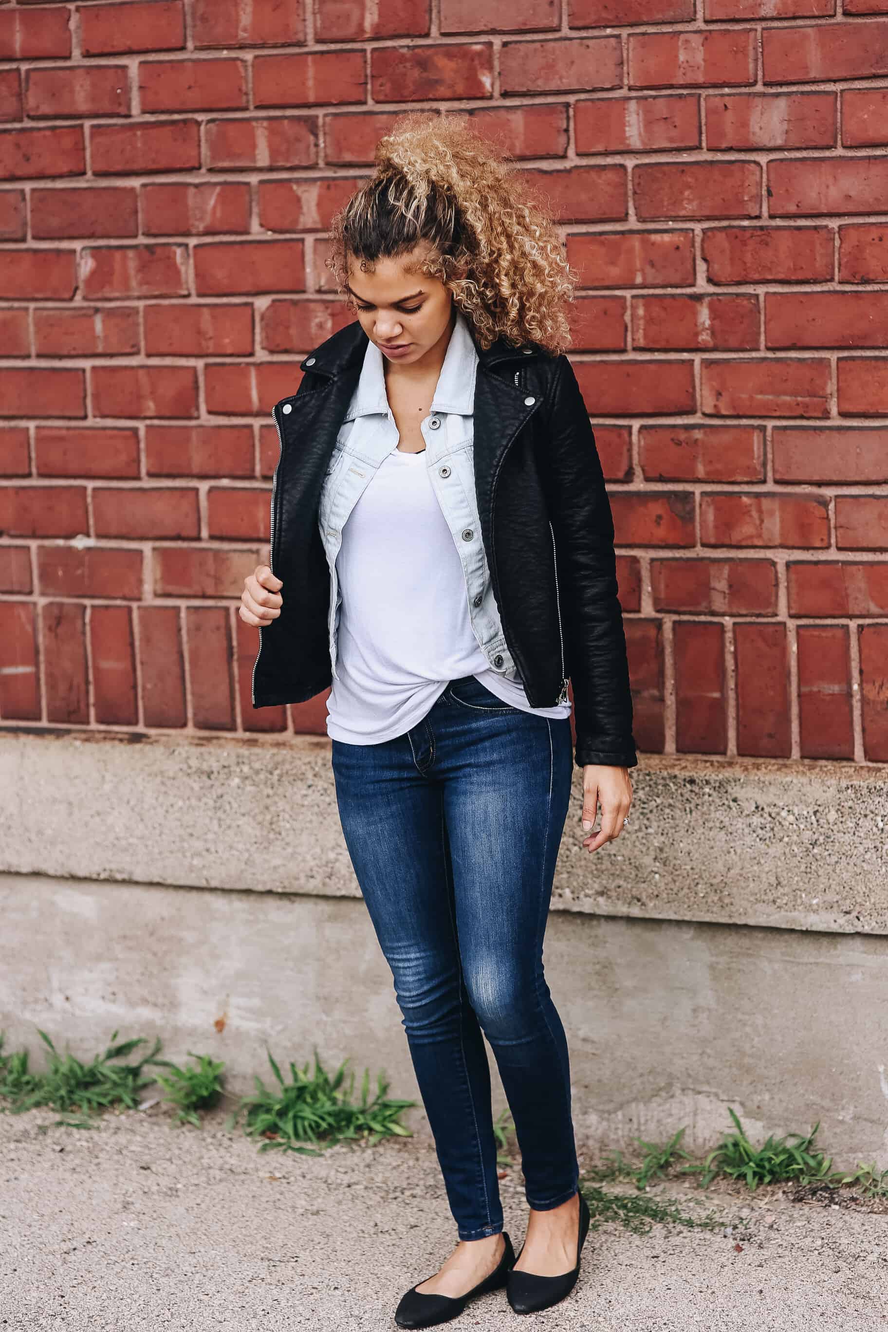 elevate a simple tee and jeans outfit