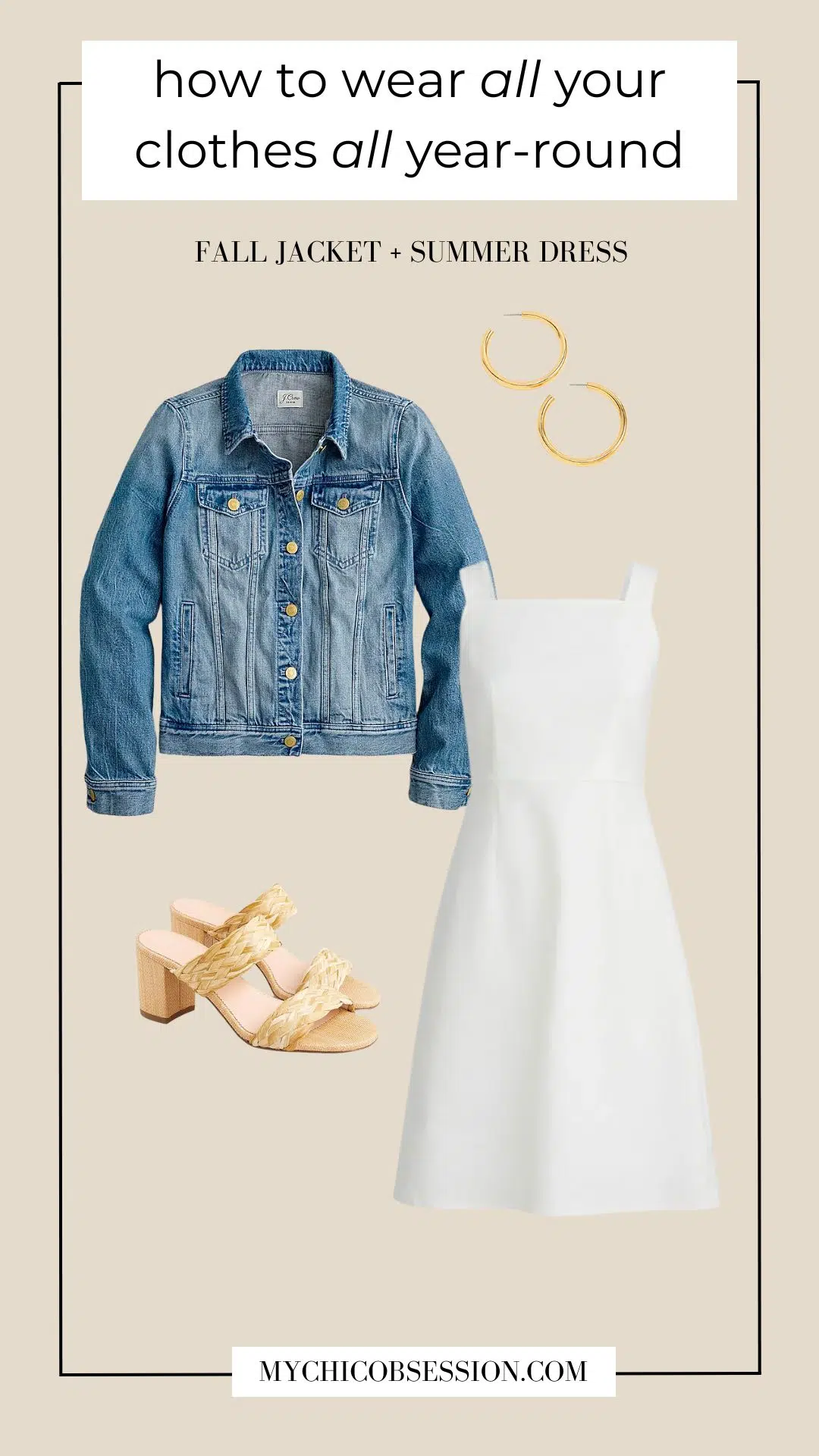 denim jacket with white dress