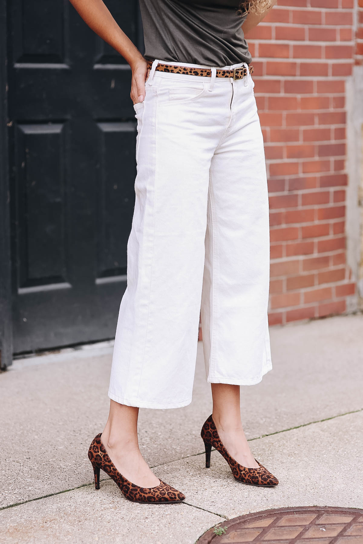 white denim culottes