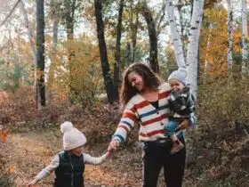 mother and son fall family pictures